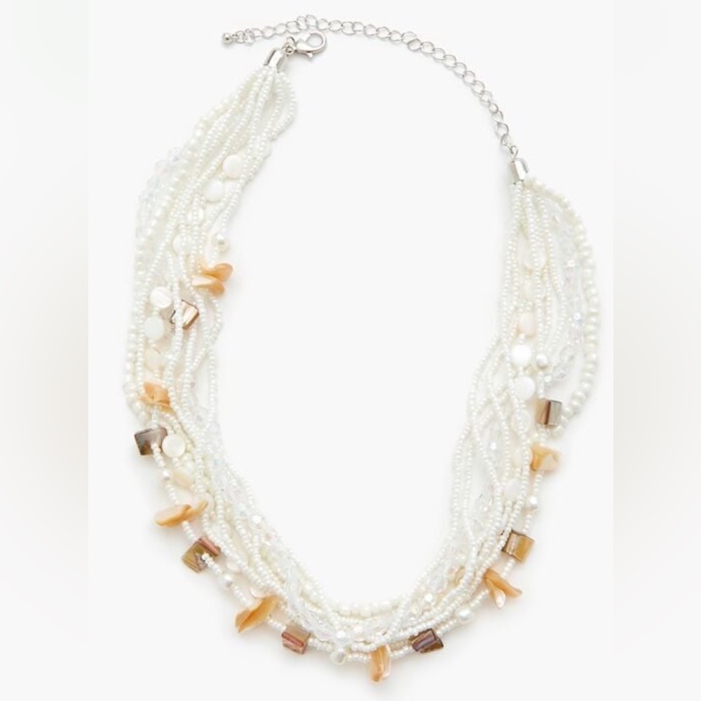 Forever 21 beaded seashell layering necklace